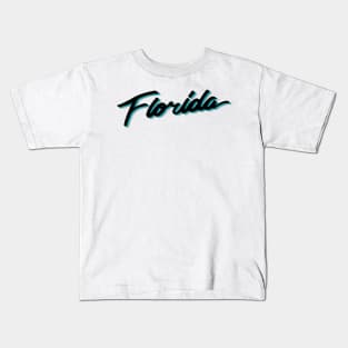 Florida Vice Black Teal Gray Kids T-Shirt